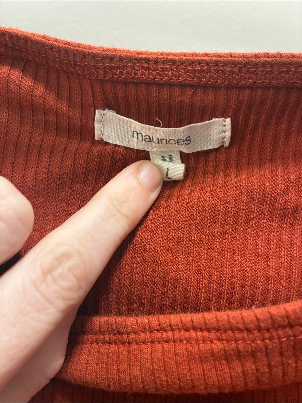 Maurices Rust Ribbed Square-Neck Bodysuit - Picture 2 of 3